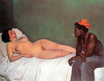 마네의 ‘올랭피아’를 재해석한 펠릭스 발로통의 그림.