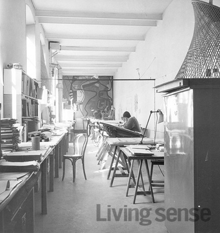 1950년대 당시 파리 세브르가 35번지의 아틀리에를 그대로 재현한 전시 공간. ⓒ 르 코르뷔지에 재단